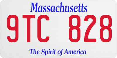 MA license plate 9TC828