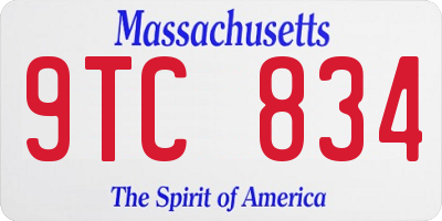MA license plate 9TC834