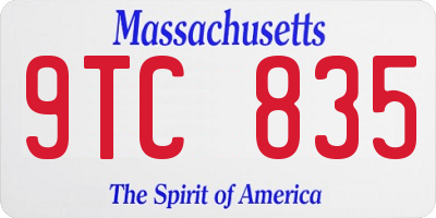 MA license plate 9TC835