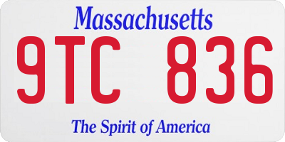 MA license plate 9TC836