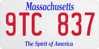 MA license plate 9TC837