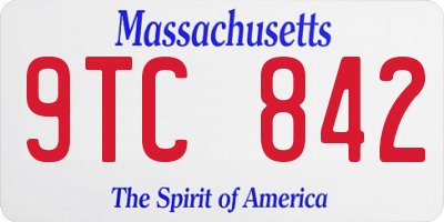 MA license plate 9TC842