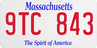 MA license plate 9TC843