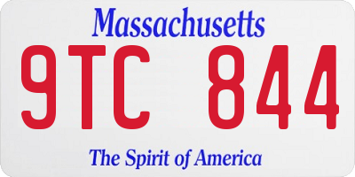 MA license plate 9TC844