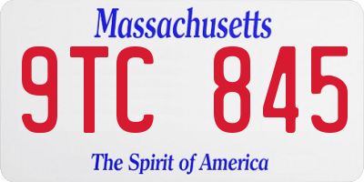 MA license plate 9TC845