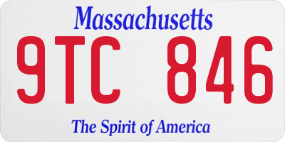 MA license plate 9TC846