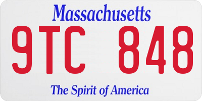 MA license plate 9TC848