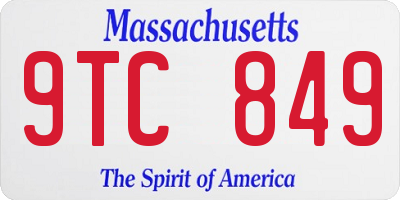 MA license plate 9TC849
