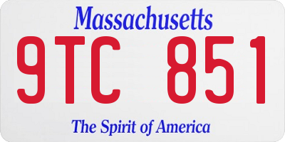 MA license plate 9TC851