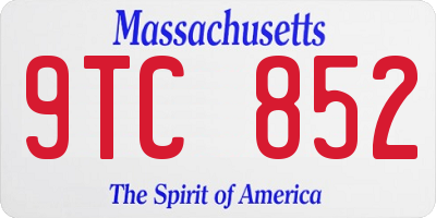 MA license plate 9TC852