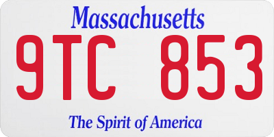 MA license plate 9TC853