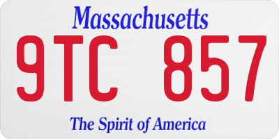 MA license plate 9TC857