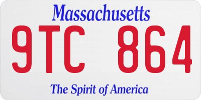 MA license plate 9TC864