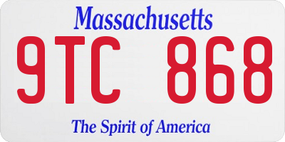 MA license plate 9TC868