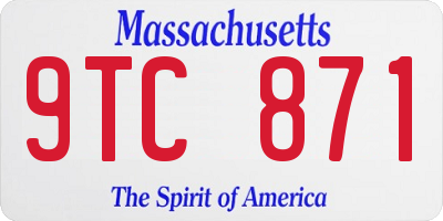 MA license plate 9TC871