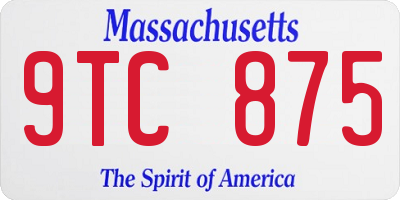 MA license plate 9TC875