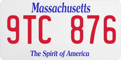 MA license plate 9TC876