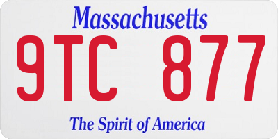 MA license plate 9TC877