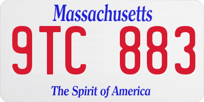 MA license plate 9TC883