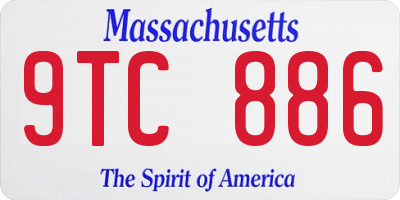 MA license plate 9TC886