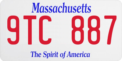 MA license plate 9TC887