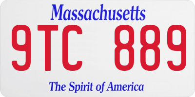 MA license plate 9TC889