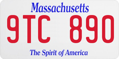 MA license plate 9TC890