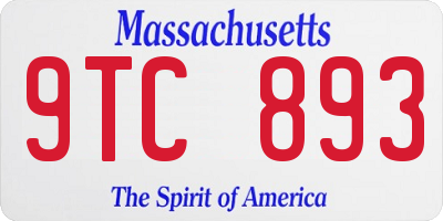 MA license plate 9TC893