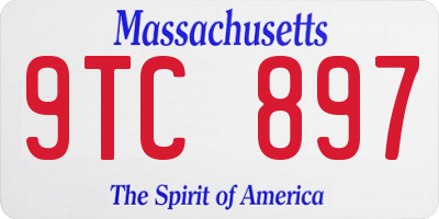 MA license plate 9TC897