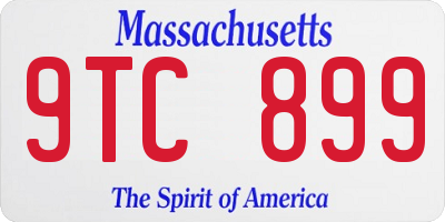 MA license plate 9TC899