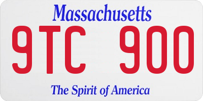 MA license plate 9TC900