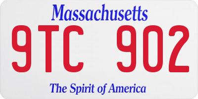MA license plate 9TC902