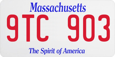 MA license plate 9TC903