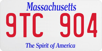 MA license plate 9TC904