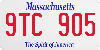 MA license plate 9TC905