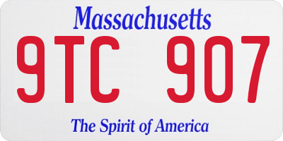MA license plate 9TC907
