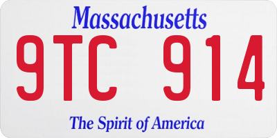 MA license plate 9TC914
