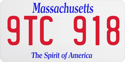 MA license plate 9TC918