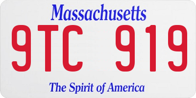 MA license plate 9TC919