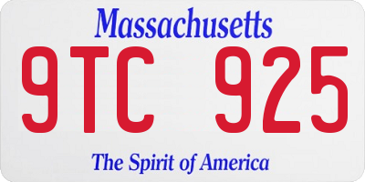 MA license plate 9TC925