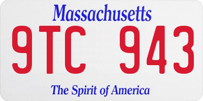MA license plate 9TC943