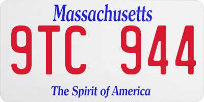 MA license plate 9TC944