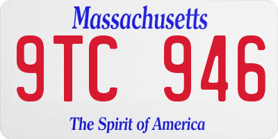 MA license plate 9TC946