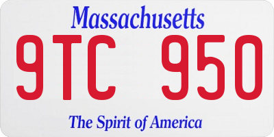MA license plate 9TC950