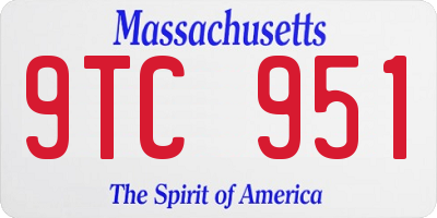 MA license plate 9TC951