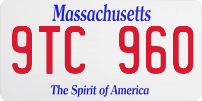 MA license plate 9TC960