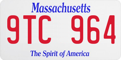 MA license plate 9TC964