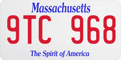 MA license plate 9TC968