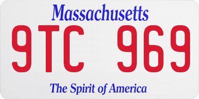 MA license plate 9TC969