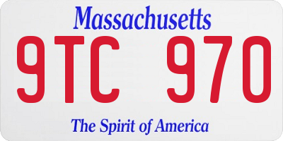 MA license plate 9TC970